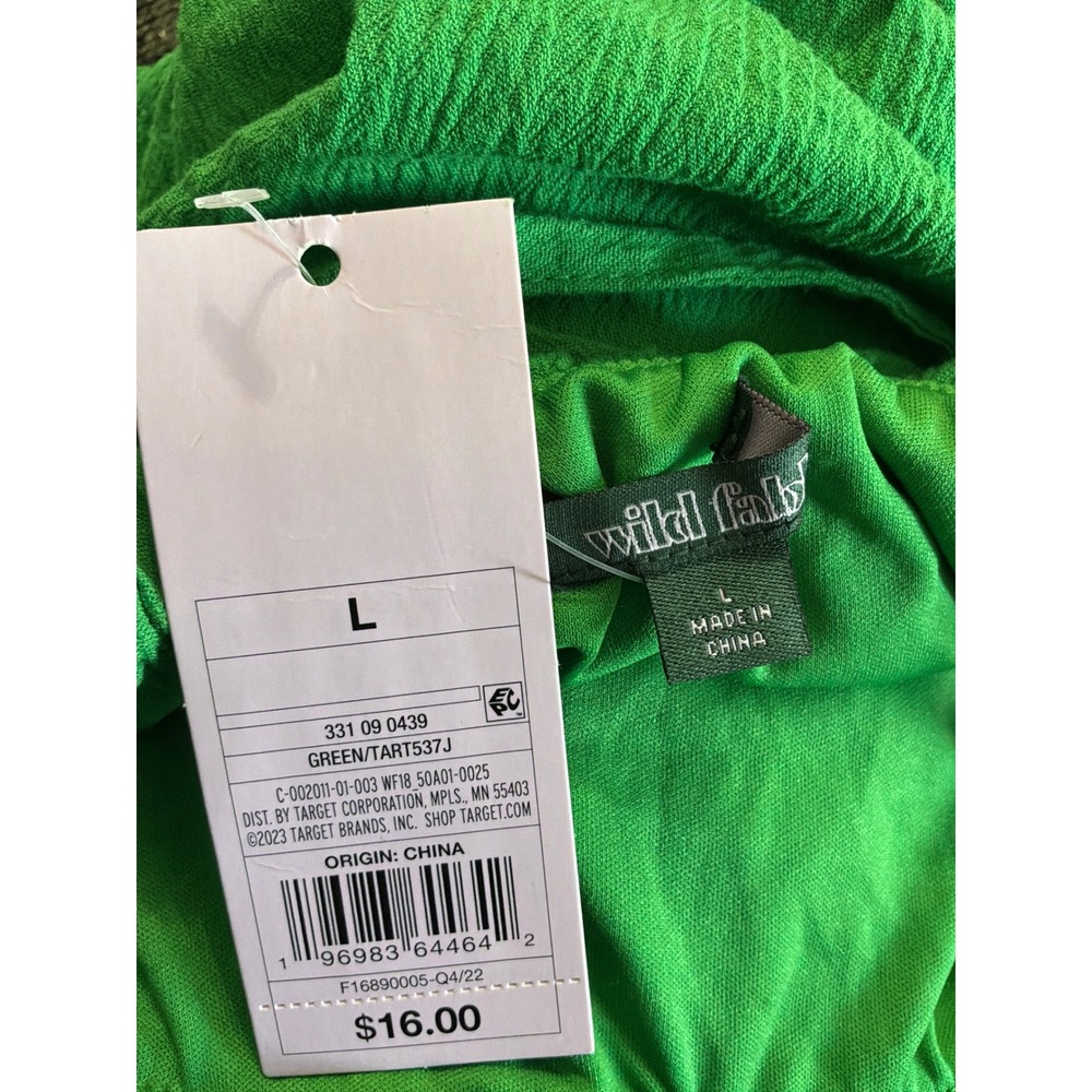 NWT Wild Fable Tube Top Halter Bandeau Crop Top Green Womens L - Picture 3 of 3